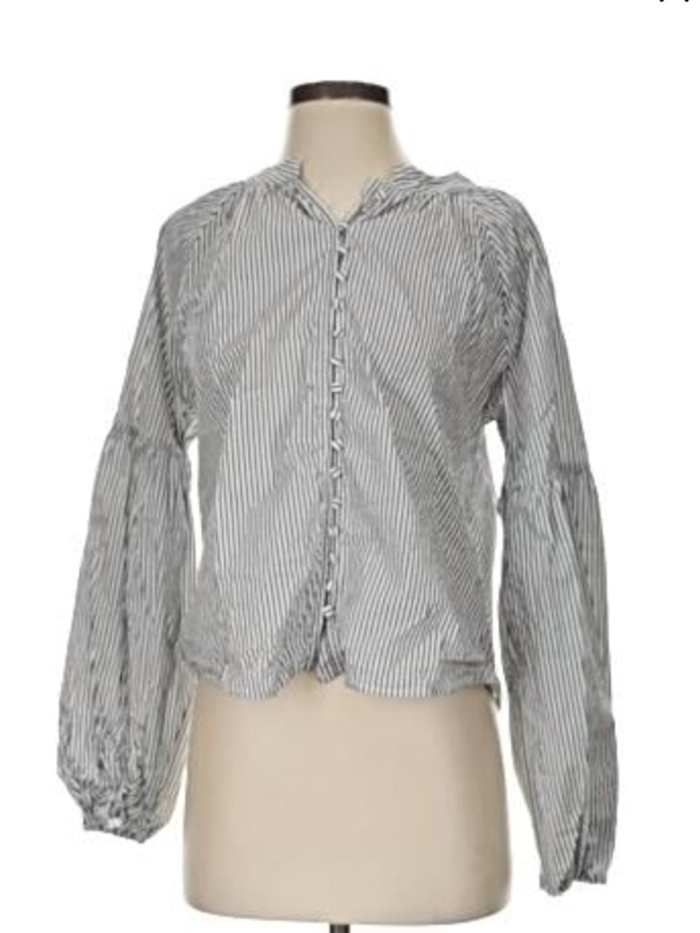 Evereve Sophia Lantern Sleeve Button-Front Women’s Blouse - Picture 6 of 9